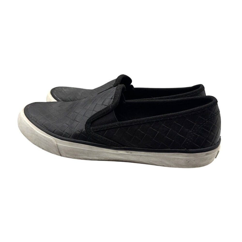 Steve Madden Womens Black Quilted Slip-On Sneakers Size 7.5